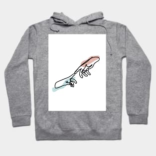 Minimal  Line Drawing Hands Touching Hoodie